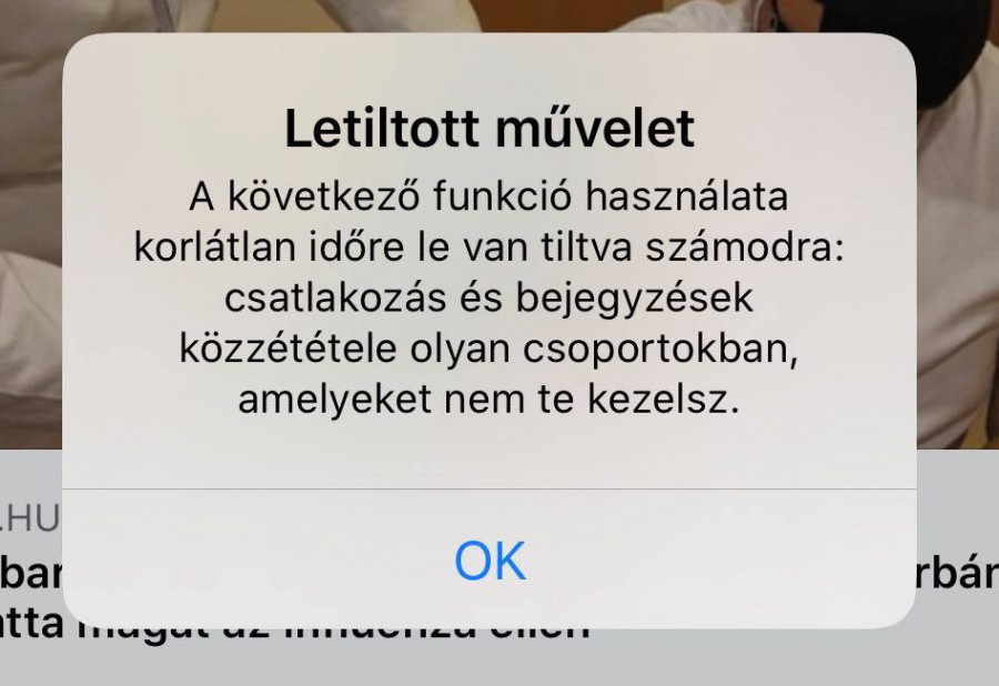 Ez az üzenet jelent meg reggel. Egyetlen válaszlehetőség: OK.